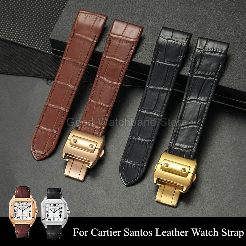 Pulseira de Couro Genuíno Exqu - Cartier Watch Santos avaliação e preço